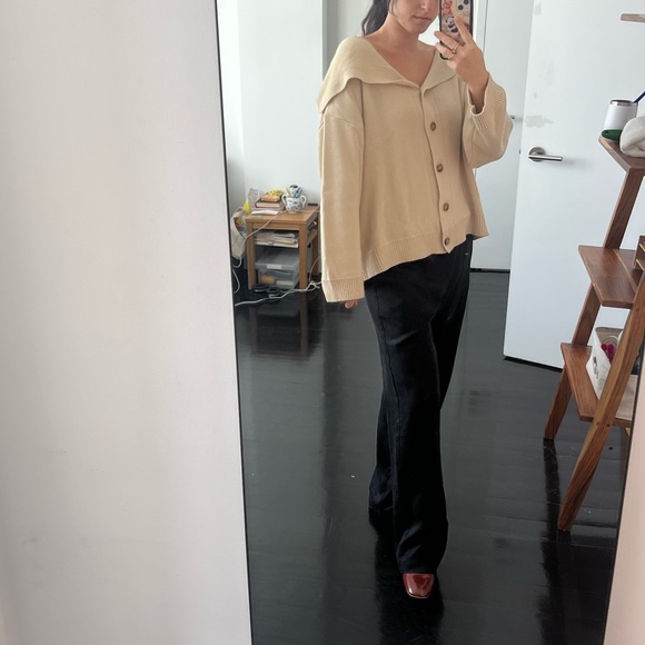 Tan cardigan sweater with buttons, new revival pixie market - Picture 8 of 11